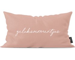 Kussen geluksmomentjes zalm 50 x 30 cm / Binnen