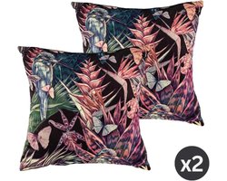 Kussen (gevuld) AMBIANCE PRINT 45X45CM, heliconia - ShopVlot