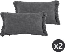 Kussen (gevuld) COTTON SLUB SOLID, SET/2, 30x50cm, grijs