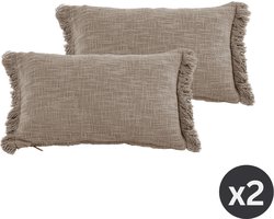 Kussen (gevuld) COTTON SLUB SOLID, SET/2, 30x50cm, taupe