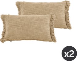 Kussen (gevuld) COTTON SLUB SOLID, SET/2, 30x50cm, zand