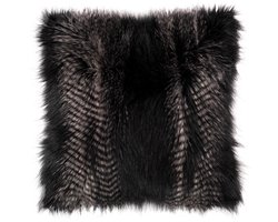 Kussen (gevuld) FOX fur - 45x45cm, black