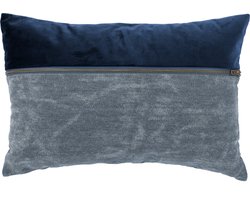 Kussen (gevuld) VELVET MIX - CHESTER 30x45cm, blue dark