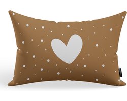 Kussen hartje stip geel 60 x 40 cm / Binnen