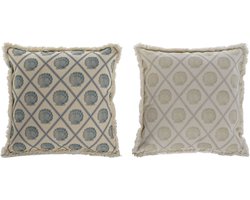 Kussen Home ESPRIT Blauw Beige 45 x 10 x 45 cm (2 Stuks)