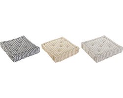 Kussen Home ESPRIT Geel Beige Mediterrane 56 x 56 x 13 cm (3 Stuks)