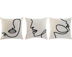 Kussen Home ESPRIT Natuurlijk 45 x 15 x 45 cm (3 Stuks)
