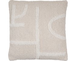 Kussen Joya Naturel 45 x 45 cm - Luxe Wollen Sierkussen met Scandinavisch Design