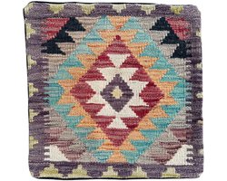 Kussen - Kelim- Kussenhoesen - Rugs Kussen - Maat - 45x45 CM Hand Gemaakt - Handgeweven - Wol - Katoen