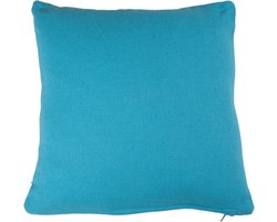 Kussen Linnenlook Turquoise | 40 X 40 | Sierkussen Voor Woonkamer Of Slaapkamer