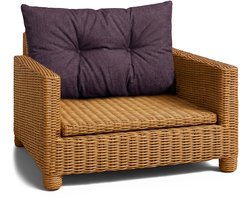 Kussen Lounge Tuinmeubelen - Rugkussen 40x50 cm Rug Rattan Ideaal voor balkon terras loungeset buiten comfort vulling dik duurzaam Bordeaux Eco-linnen