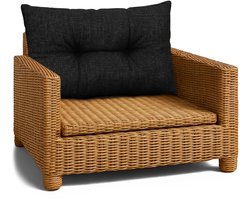 Kussen Lounge Tuinmeubelen - Rugkussen 40x50 cm Rug Rattan Ideaal voor balkon terras loungeset buiten comfort vulling dik duurzaam Grafiet Eco-linnen