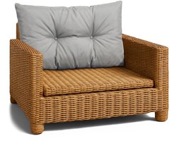 Kussen Lounge Tuinmeubelen - Rugkussen 40x50 cm Rug Rattan Ideaal voor balkon terras loungeset buiten comfort vulling dik duurzaam Lichtgrijs