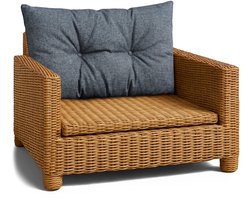 Kussen Lounge Tuinmeubelen - Rugkussen 40x60 cm Rug Rattan Ideaal voor balkon terras loungeset buiten comfort vulling dik duurzaam Jeanskleur Eco-linnen