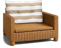 Kussen Lounge Tuinmeubelen - Rugkussen 40x60 cm Rug Rattan Ideaal voor balkon terras loungeset buiten comfort vulling dik duurzaam Wit-beige strepen