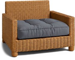 Kussen Lounge Tuinmeubelen - Zitkussen 50x50 cm Rug Rattan Ideaal voor balkon terras loungeset buiten comfort vulling dik duurzaam Grafiet