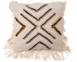 Kussen met boho franjes, 45 x 45 cm