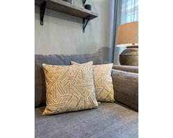 Kussen met grafische patronen - Lapella Gold CLAUDI - 45x45 cm