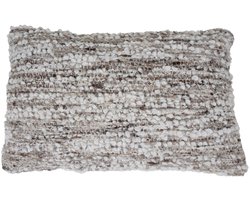 Kussen Mica Naturel/Brown 40 x 60 cm - Luxe Sierkussen met Bouclé Look