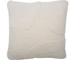 Kussen Naomi Naturel 45 x 45 cm - Luxe Wollen Sierkussen met Abstract Patroon