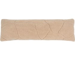 Kussen Navi Brown 30 x 100 cm - Luxe Langwerpig Wollen Sierkussen met Organisch Patroon