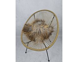 Kussen – Schapenvacht – IJslands – Exclusieve collectie – Woondecoratie – Bruin, Grijs – 100% echt natuurlijke wollen vacht – 40x40 cm