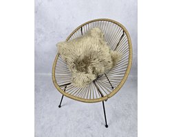 Kussen – Schapenvacht – Texels – Exclusieve collectie – Woondecoratie – Bruin, Taupe – 100% echt natuurlijke wollen vacht – 45x45 cm