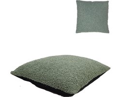Kussen teddy groen 60x60x8cm