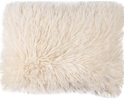 kussen teddy langhaar all over gebroken wit 35x45cm