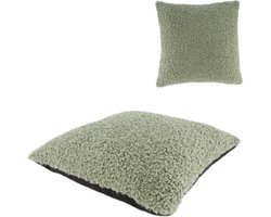 Kussen teddystof 45x45x8 - Groen