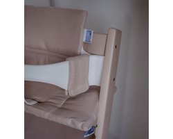 Kussen - verkleiner Tripp Trapp - 2 delig rugkussen en zitkussen - Pure Baby Love - Cafe au Lait