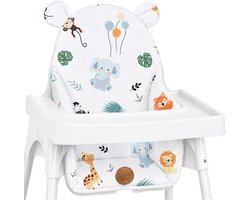 Kussen voor kinderstoel baby opvouwbaar zitverkleiner – zitkussen steun voor Ikea Antilop kinderstoel en babystoel – zitverkleiner waterafstotend wasbaar Safari