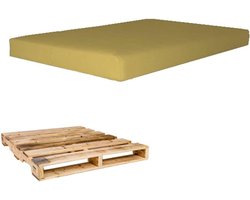 Kussen voor Pallets - Zitkussen Bank - Buiten Meubels - Waterafstotend Kunstleer - 120x80x10 cm - Geelmosterd