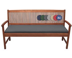 Kussen voor Tuinbank 120x48x5cm - Graphiet Grijze Zitting met Wasbare Hoes - Tuinkussen met Oeko-Tex Certificaat