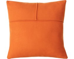 Kussen wol 2 streep warm oranje 44x44cm