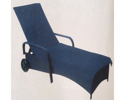 Kussenbeschermer donkerblauw voor ligbed 80x200 100% katoen - ligbedhanddoek blauw