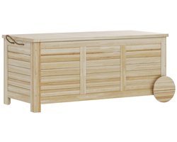 Kussenbox - 185 L - Waterdichte Opbergbox met Wielen - Hout - Naturel