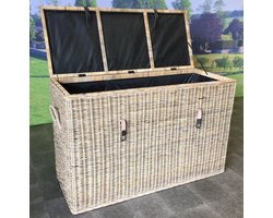 Kussenbox groot 167x70xH106 cm naturel rotan