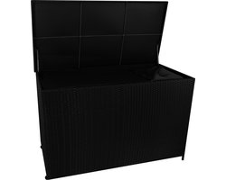 Kussenbox - rotan - 996 l - zwart