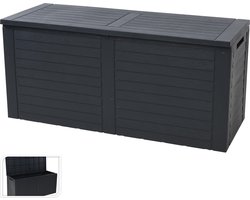 Kussenbox - Tuinkist - Opslagbox - 240 Liter - Met verzonken handgrepen - 115x45x53CM - Zwart