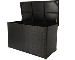 Kussenbox XL 850 L Zwart met aluminium frame en binnen zak waterdicht.