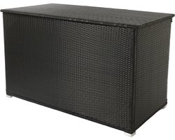 Kussenbox zwart XL 850 l met aluminiumframe waterdicht.