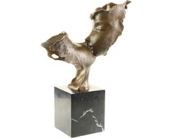 Kussende Gezichten - Bronzen Beeld - Kus - Liefde - Brons Sculptuur - Liefdes Beeldje - Kunst Cadeau - Kunstwerk Decoratie -