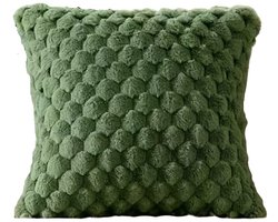 Kussenhoes 1 stuk - 45x45 cm - zachte stof - donkergroen