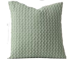 Kussenhoes 1 stuk - 45x45 cm - zachte stof - lichtgroen