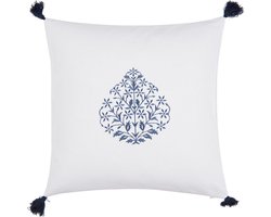 Kussenhoes | 40*40 cm | Blauw | 100% Katoen | Vierkant | Bloem | Clayre & Eef | KT020.091