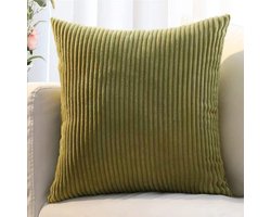 Kussenhoes - 45*45cm - M - Slaapkamer Woonkamer Woondecoratie - Kussenhoes voor slaapbank - Corduroy bankdecoratie - Corduroy kussenhoes - Kussenhoes voor slaapkamer - Zonder kern - Gestreepte sierkussenhoes