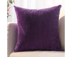 Kussenhoes - 65*65 cm - 4XL - Slaapkamer Woonkamer Woondecoratie - Kussenhoes voor slaapbank - Corduroy bankdecoratie - Corduroy kussenhoes - Kussenhoes voor slaapkamer - Zonder kern - Gestreepte sierkussenhoes