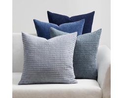 Kussenhoes Corduroy met Granule Patroon voor Leeskussen, Set van 4 Stuks - Decoratief en Superzacht - Voor Bank, Slaapkamer, Woonkamer en Tuinbed