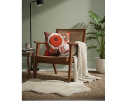 Kussenhoes - Decoratieve hoes - Woonkamer aankleden - Handgemaakte textuur - 45x45cm - Terracotta multicolor